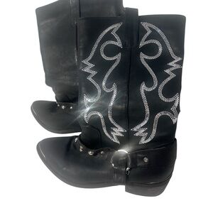 Yoki Black Embellished Women's Boots Size 8.5